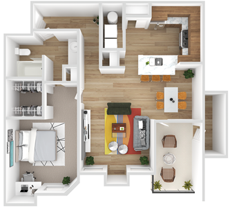 B - Habersham - 1 Bedroom / 1 Bath - 873 Sq. Ft.*