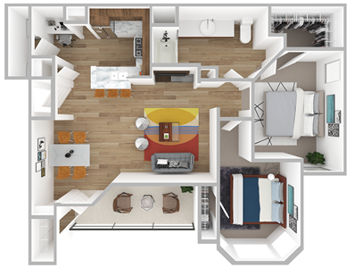 C - Riverton - 2 Bedroom / 1 Bath - 1,002 Sq. Ft.*